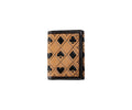 3D Mens Trifold Wallet Card Suits Brown