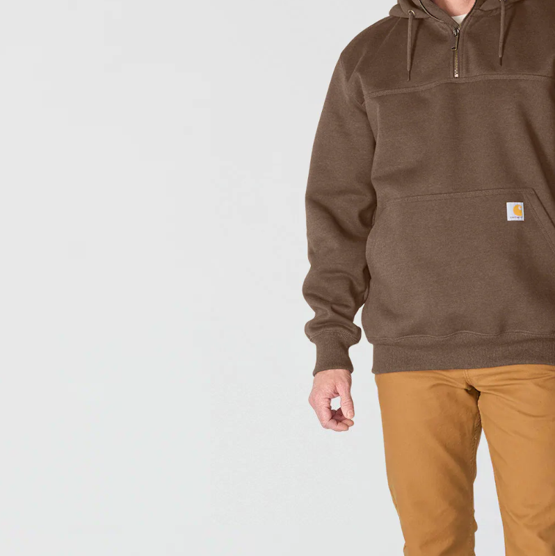 Paxton  1/4-Zip Hooded Dark Clove Heather