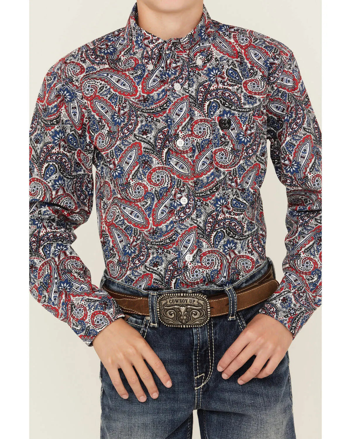 CINCH BOY PAISLEY LS BUTTON UP