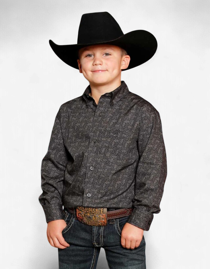 KIDS CINCH BLK GRY PAISLEY