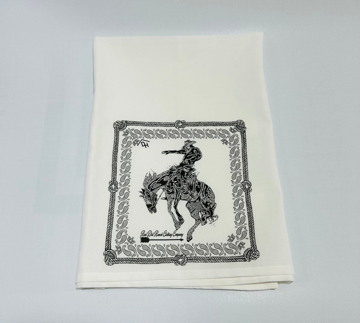 Bandana Bronc Dish Towel Black