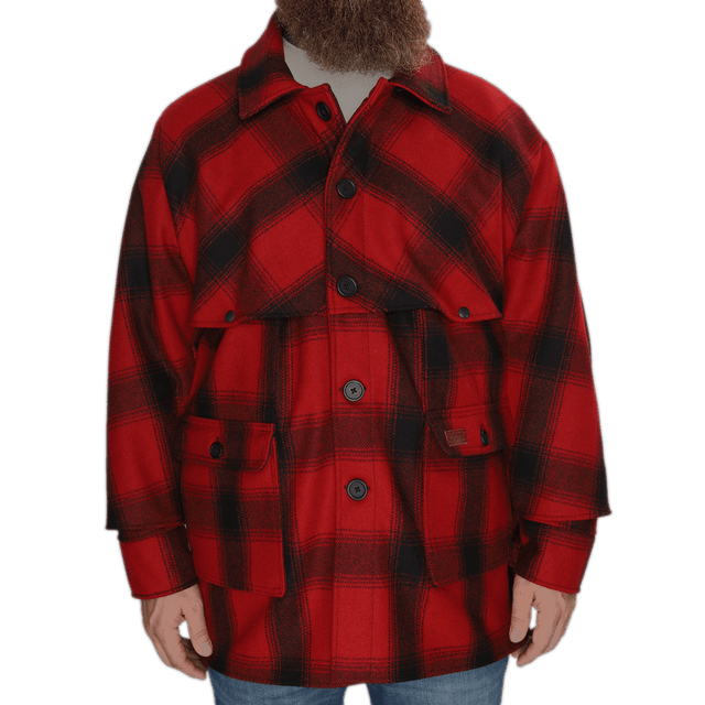 Red plaid Wool Double Mackinaw