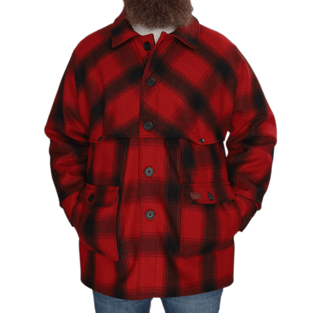 Red plaid Wool Double Mackinaw