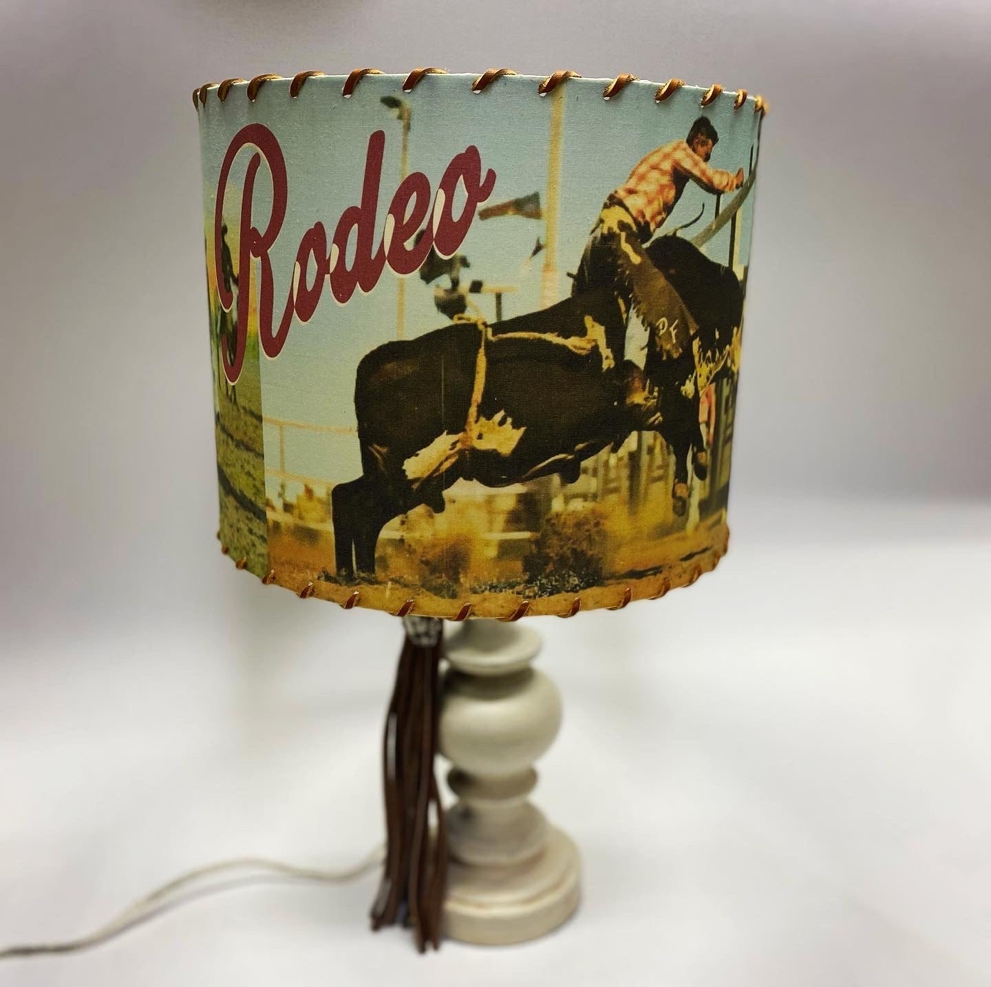 Vintage Bull Rider Lampshade XSmall 6 inch