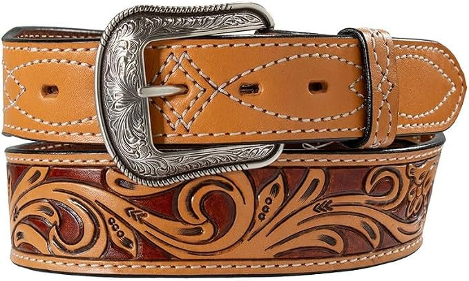 3D Mens Belt 1 3/4-1 1/2 Boot Stitch Billet Tan