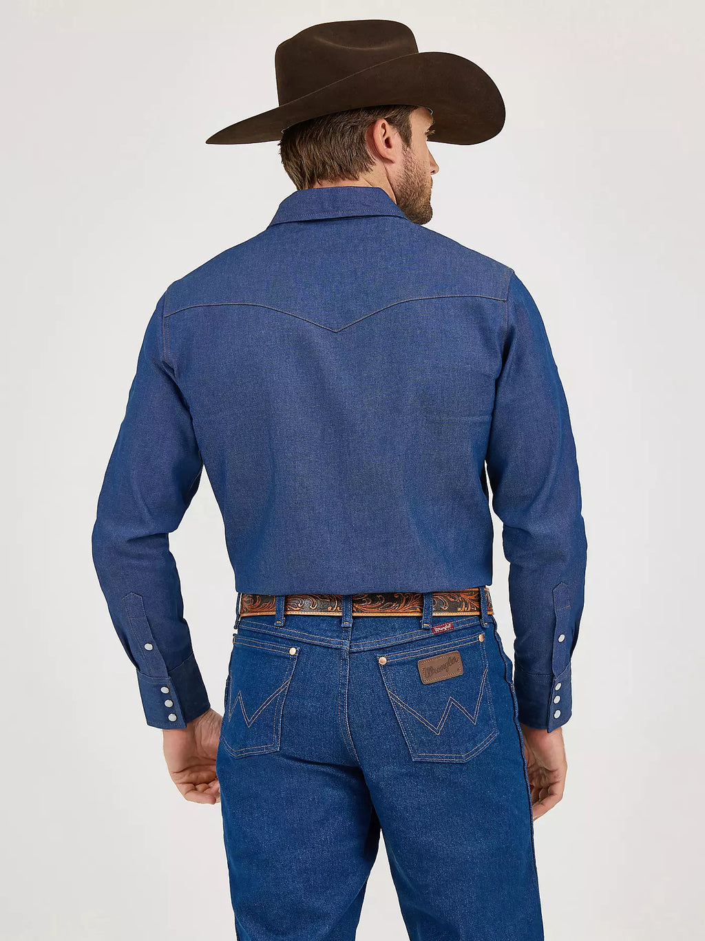 Rigid Denim Long Sleeve Western Work Shirt
