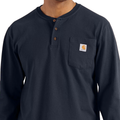 K128 Loose Fit Henley Navy LS