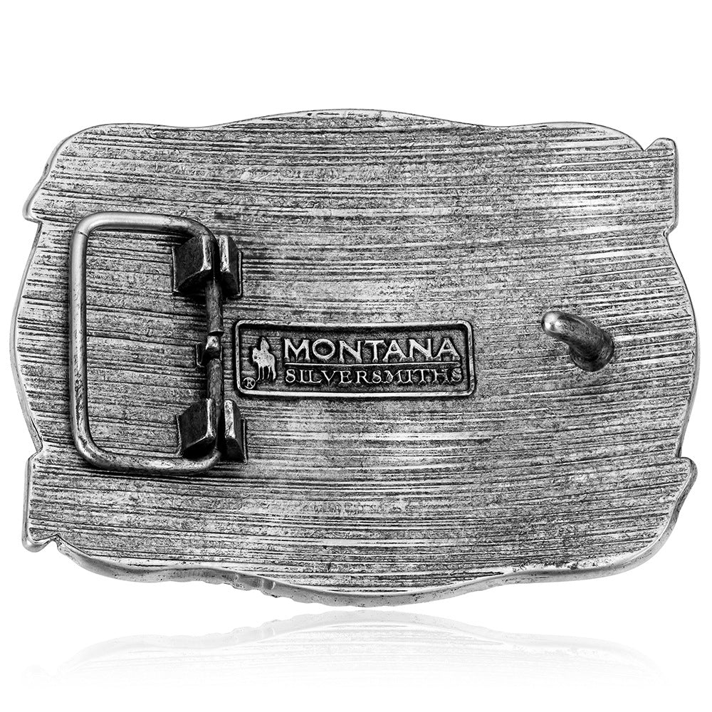Pointing West Longhorn Buckle