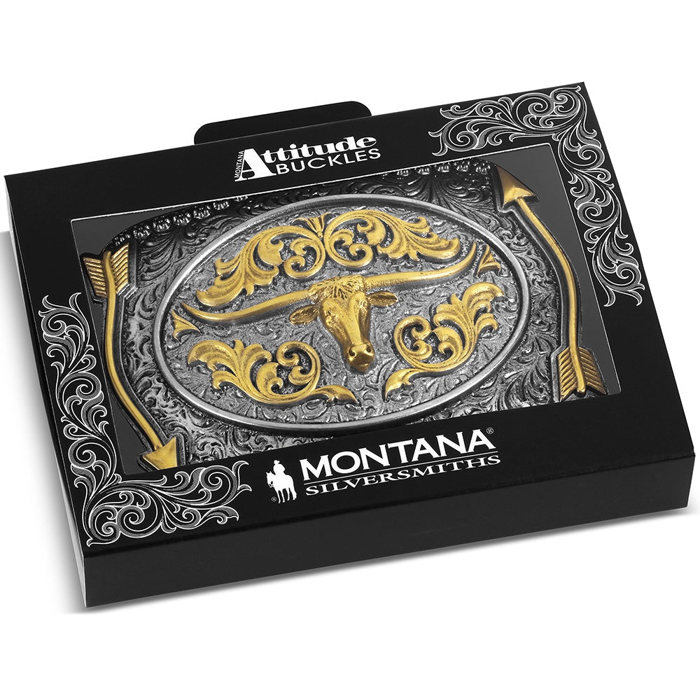 Pointing West Longhorn Buckle