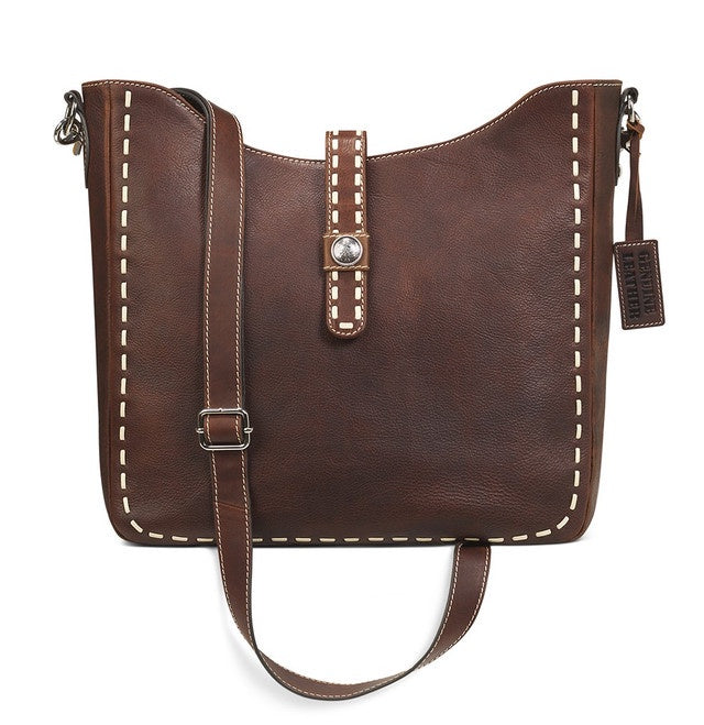 Teagan Conceal Carry Brown Leather Large Crossbody