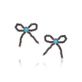 Forever Tied Beaded Bow Earrings