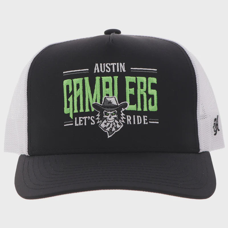 Austin Gamblers" Hat Black/White w/Green