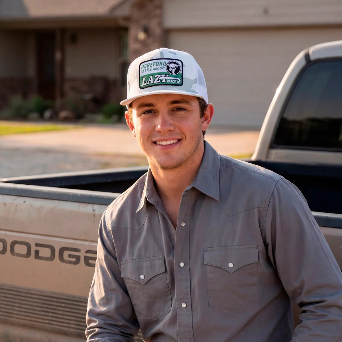 Lazy J Ranch White Camouflage  Classic Trucker Hat