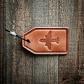 Airplane Silhouette Leather Luggage Tag