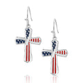 One Nation American Made Cross Earrings