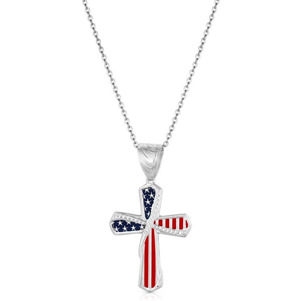 One Nation American Made Cross Necklace