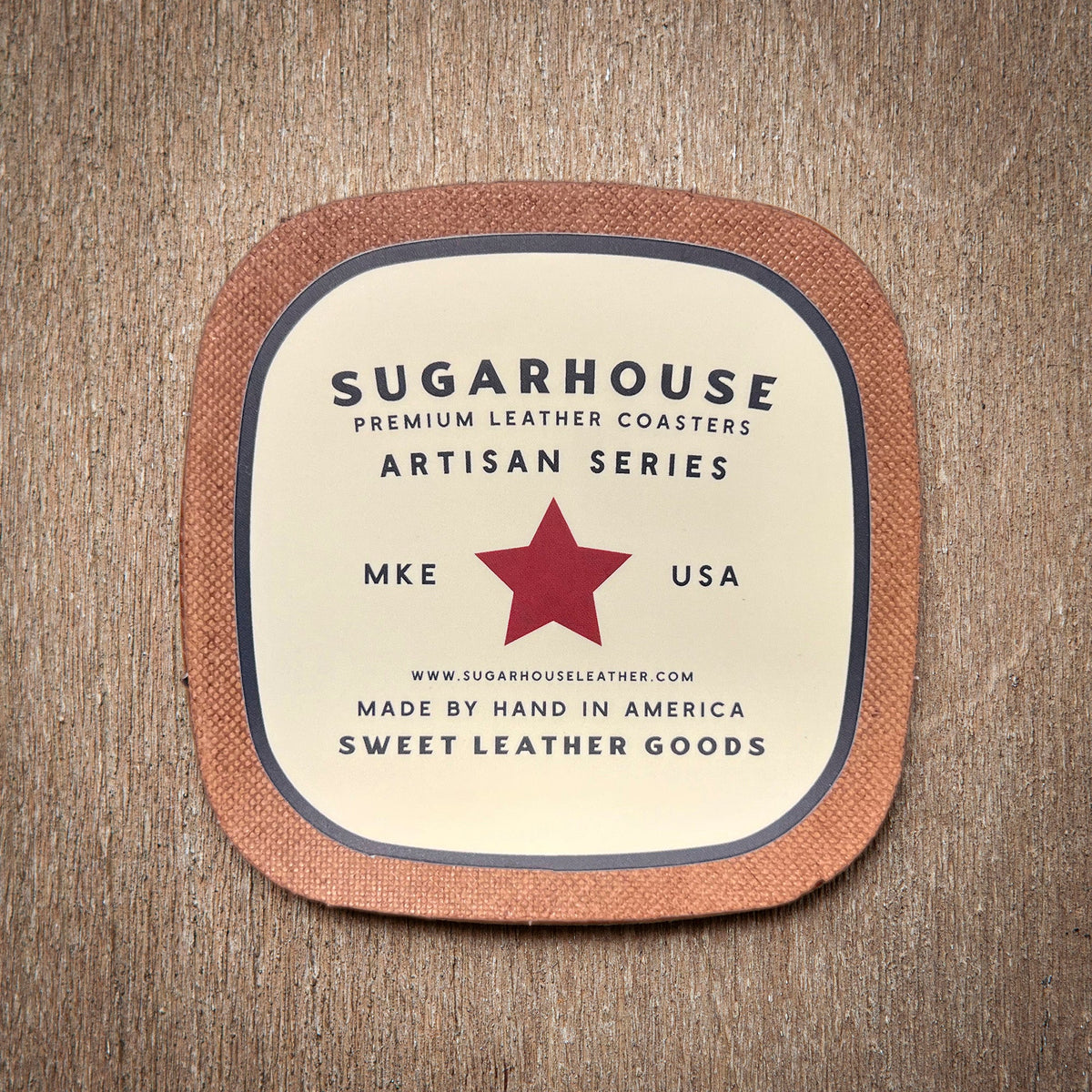 Artisan Leather Coaster Design 03
