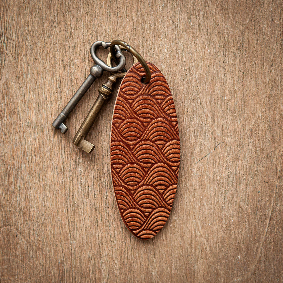Artisan Leather Keychain Design 02