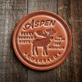 Aspen Colorado Moose Leather Coaster