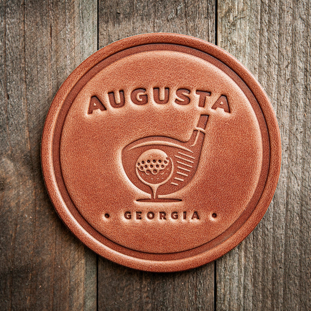 Augusta Georgia Golf Club Leather Coaster