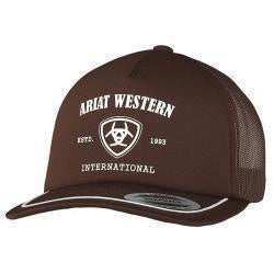 Mens Cap Snap Back Foam Front Screen Print Brown