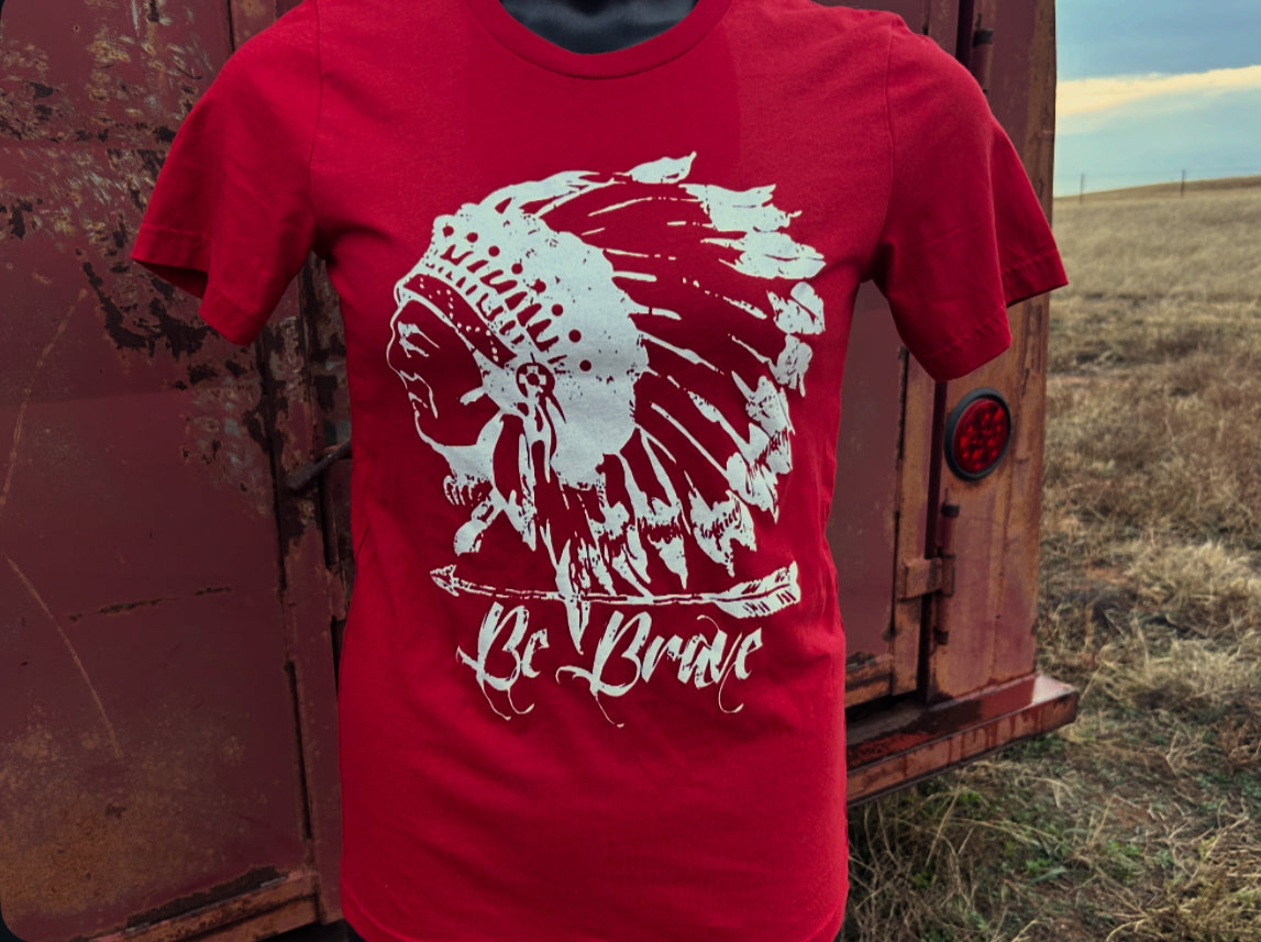 Be Brave Red Crew Neck Tee