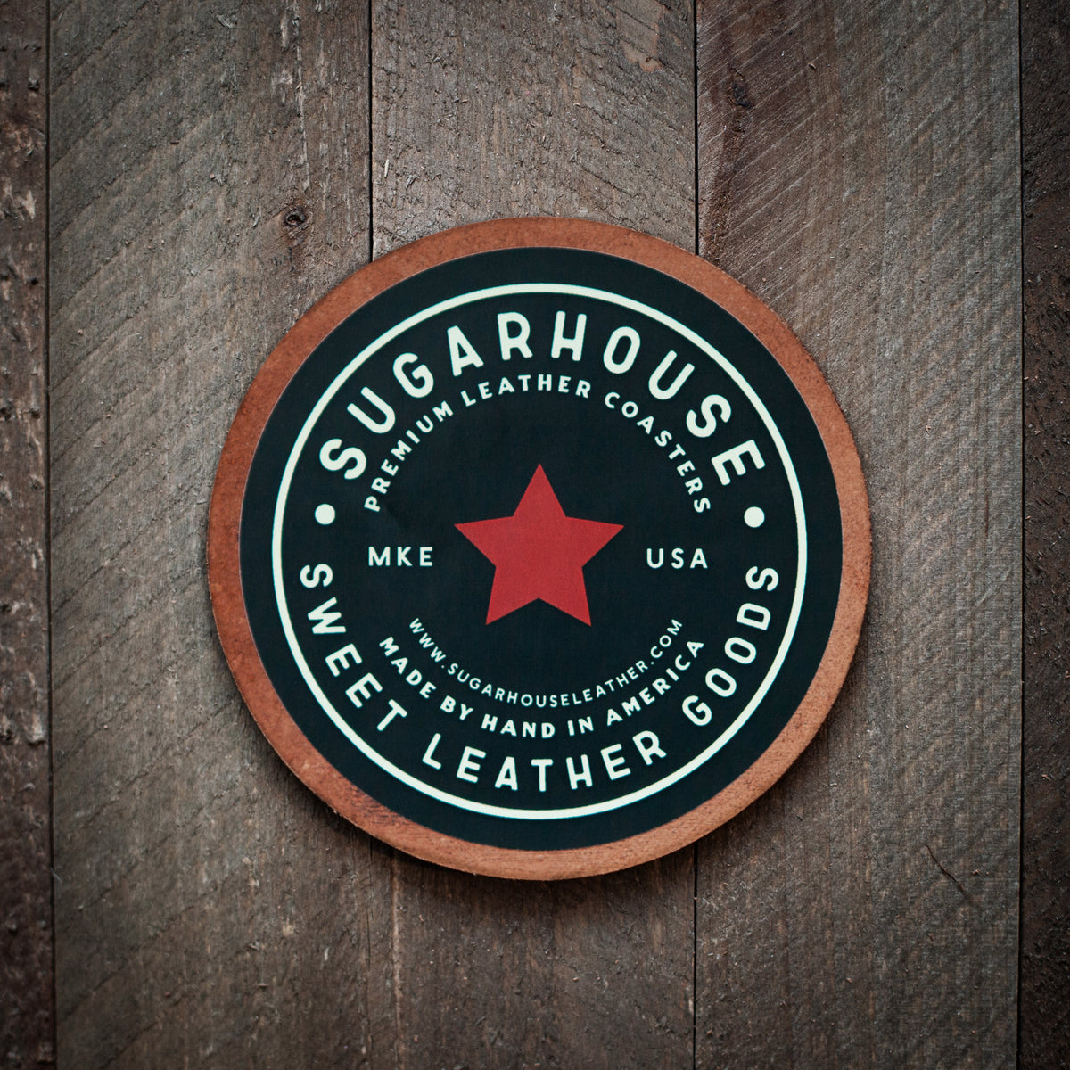 Tennessee Rhythm & Roots Guitar Leather Coaster
