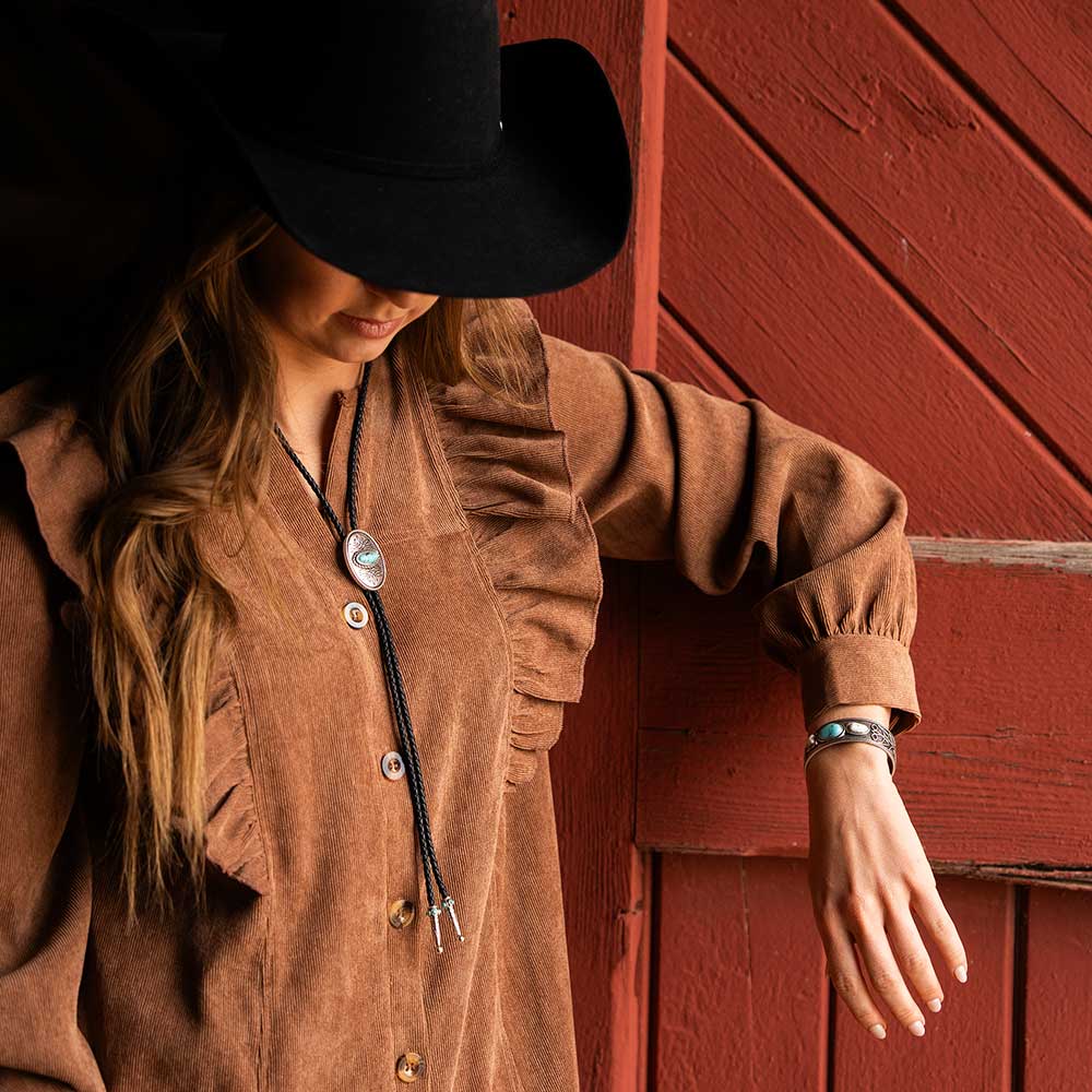 Boot Stitch Turquoise Cuff Bracelet