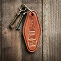 Beer Run Beer Bottle Leather Keychain Motel Style