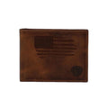 ARIAT BIFOLD STITCH USA FLAG BROWN