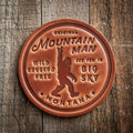 Big Sky Montana Mountain Man Big Foot Sasquatch Leather Coaster