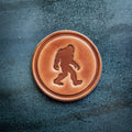 Big Foot Sasquatch Leather Magnet Circle Style