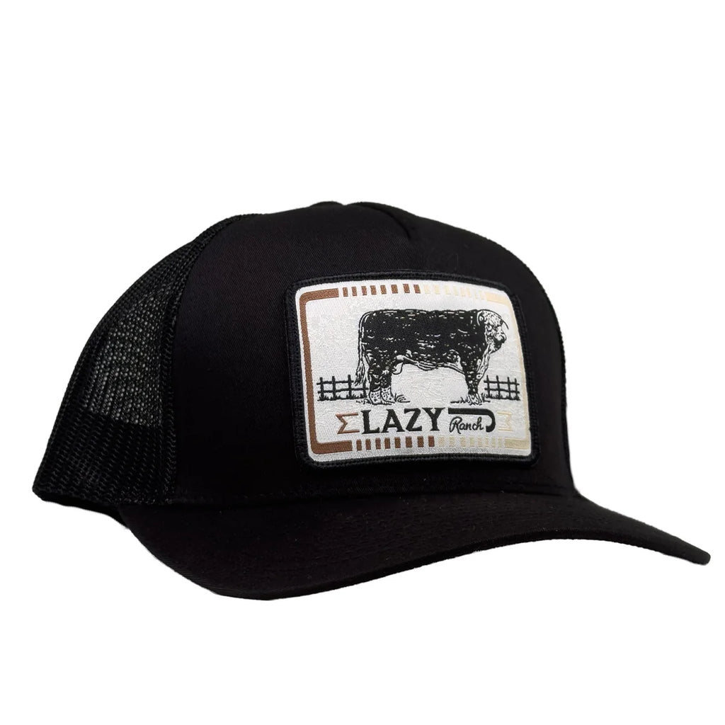 Lazy J Black Iron Hide Mid Profile Trucker Hat