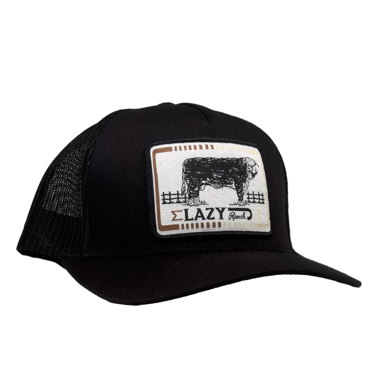 Lazy J Black Iron Hide Mid Profile Trucker Hat
