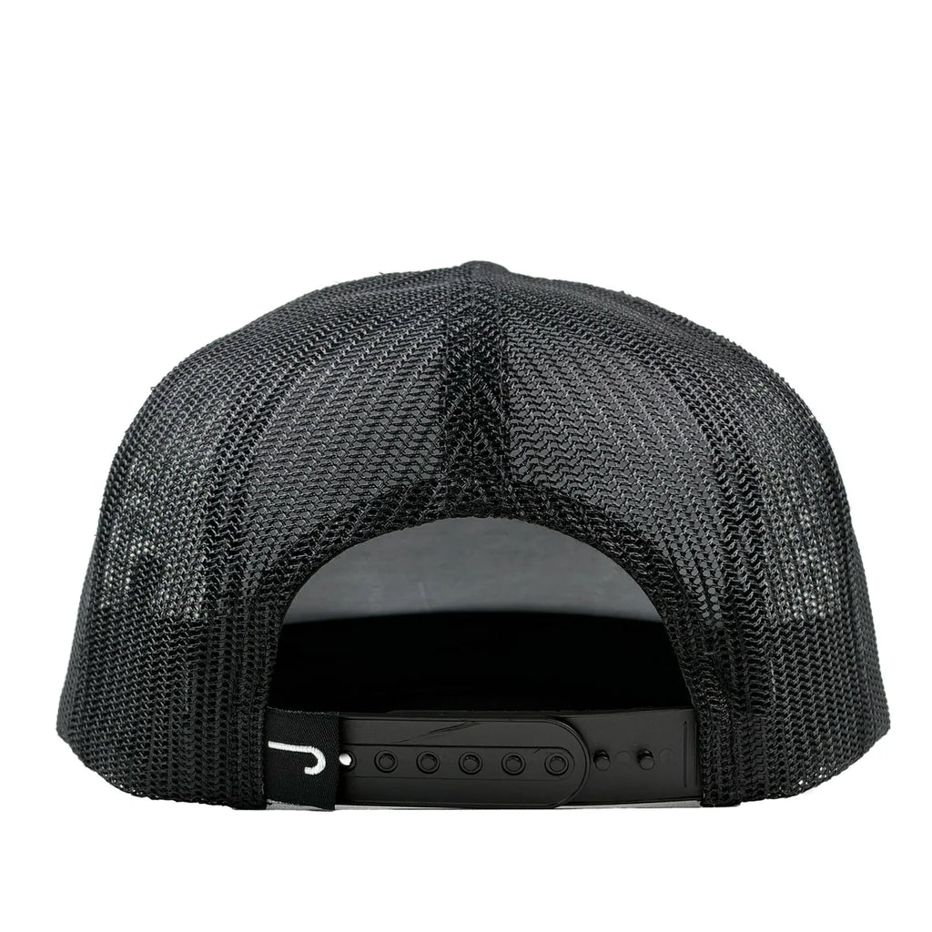 Lazy J Black Iron Horn Curved Bill Trucker Hat