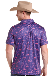 Men's Novelty Print  Performance Polo Shirt