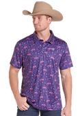 Men's Novelty Print  Performance Polo Shirt