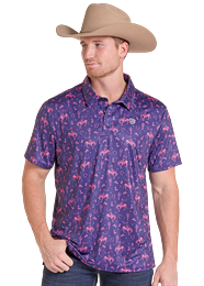 Men's Novelty Print  Performance Polo Shirt