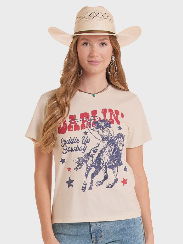 Womens Western Graphic Tee Natural