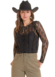 Rock&Roll Women's Mesh Top in Black