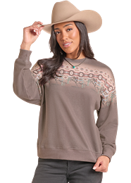 BORDER CREW NECK SWEATSHIRT