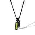 Birthstone & Initial Tag Necklace - Stealth