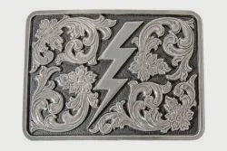Blazin Roxx Ladies Buckle Rectangle Lightning Bolt