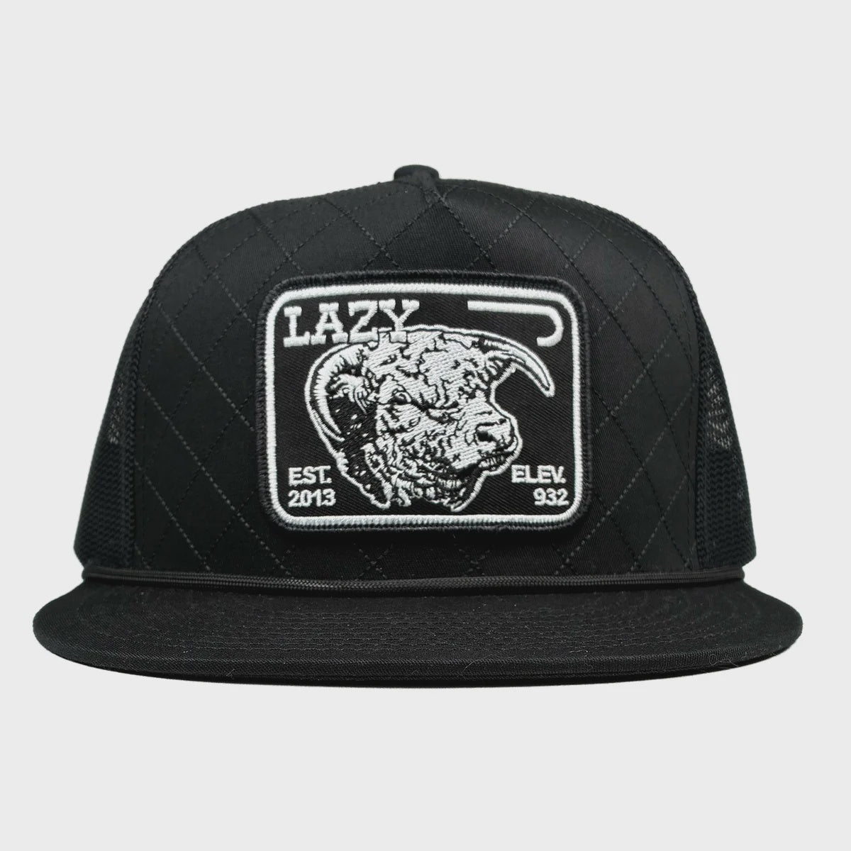 Lazy J Black Elevation Rope Trucker Hat