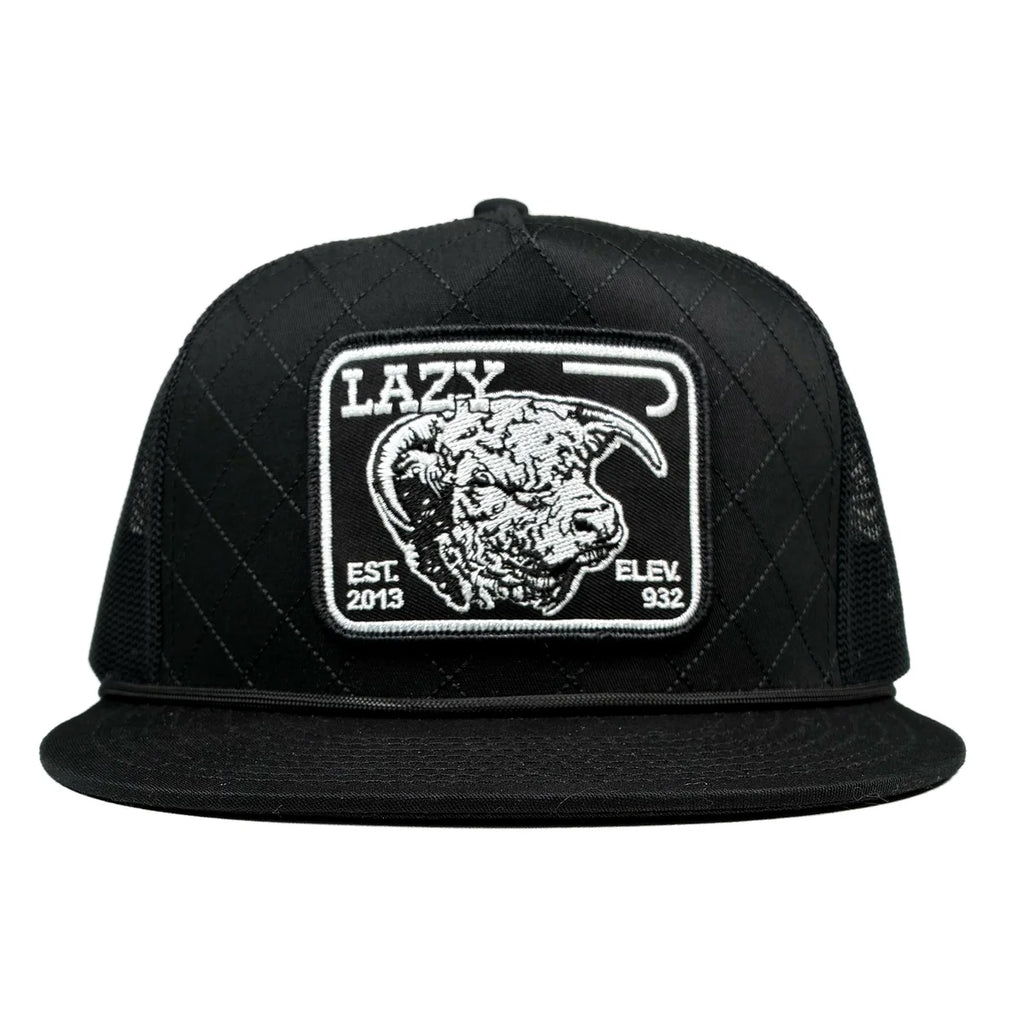 Lazy J Black Elevation Rope Trucker Hat