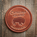 Catalina Isand California Leather Coaster