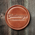 Chattanooga Tennessee Script Leather Coaster
