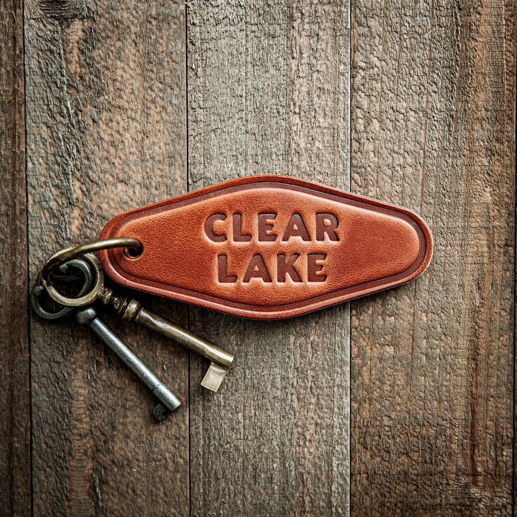 Clear Lake Leather Keychain Motel Style