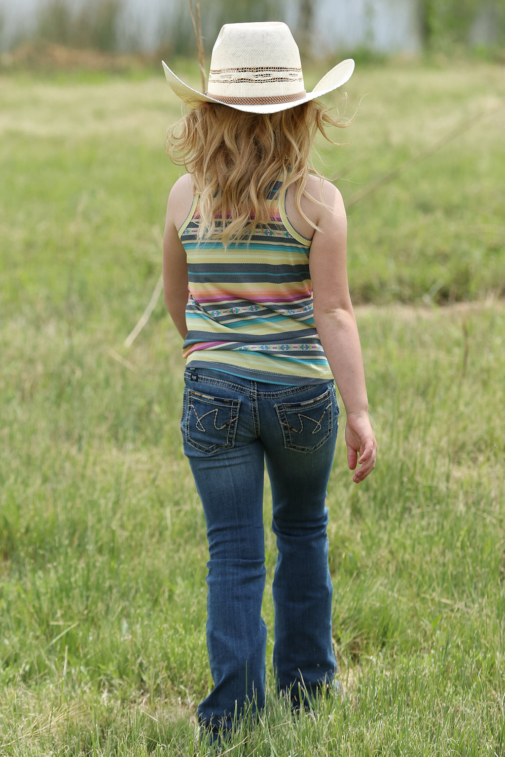 CINCH GIRLS MULTI STRIPED TANK