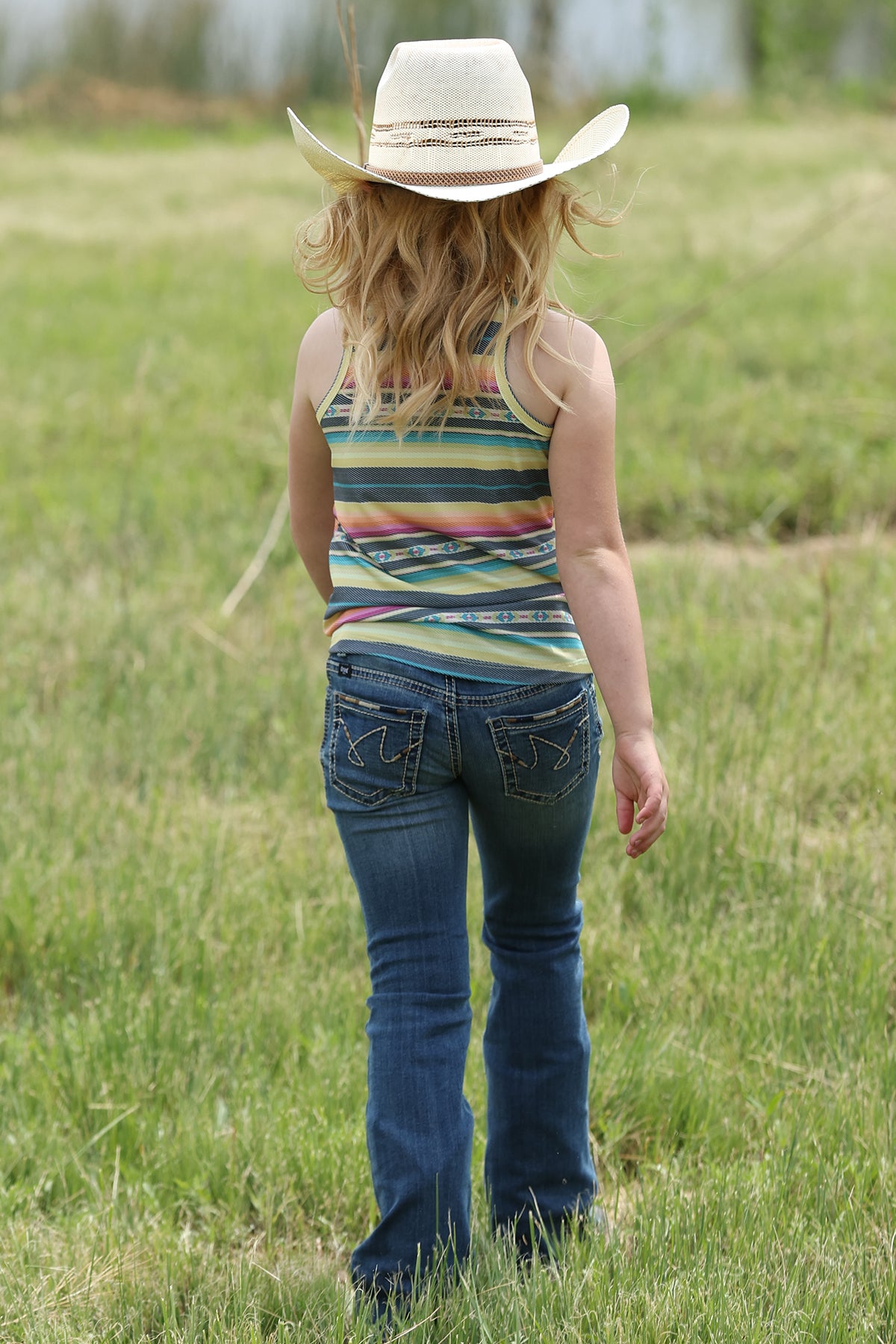 CINCH GIRLS MULTI STRIPED TANK